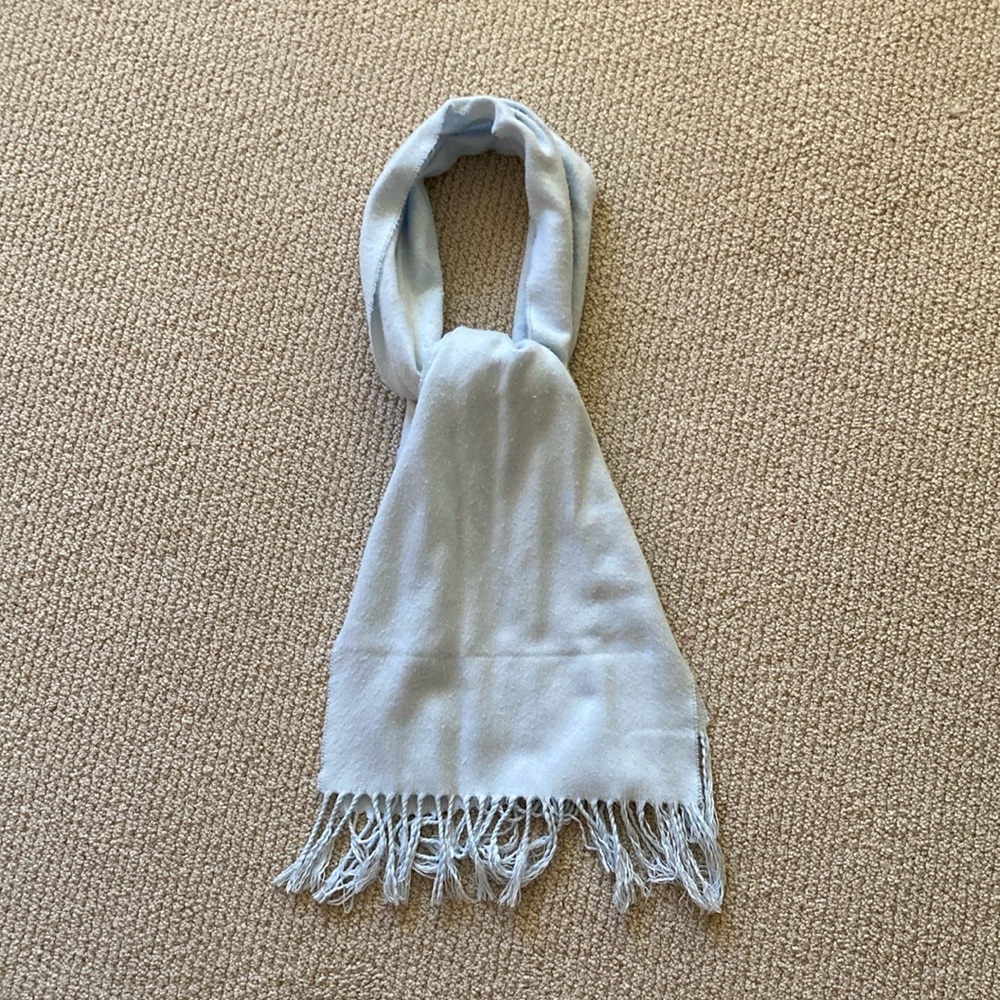 Light Blue Ultra Soft Scarf with Tassels Winter Ultra Warm Long Thick Women’s